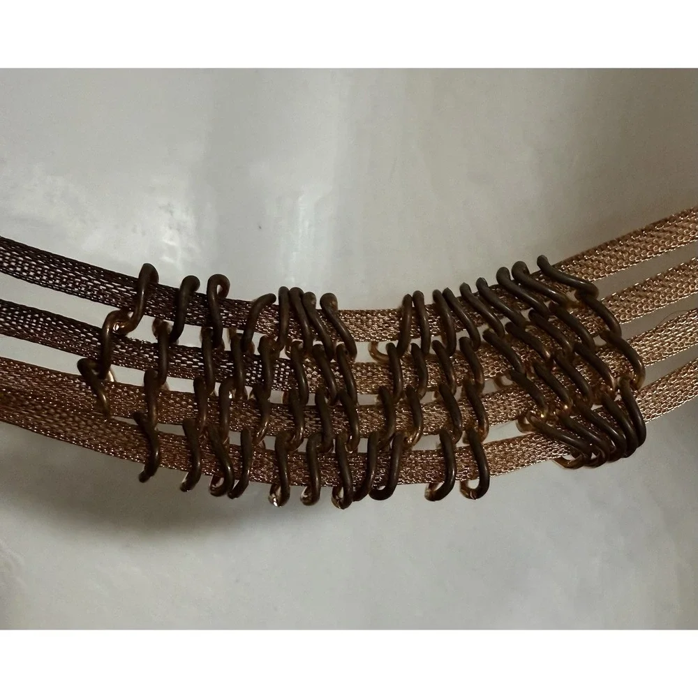 Vintage Bronze Mesh Chain Belt‎ Multi Strand Boho Statement Waist Adjustable